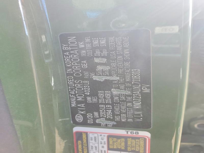 76074595 :رقم المزاد ، KNDJ23AUXL7118313 vin ، 2020 Kia Soul مزاد بيع