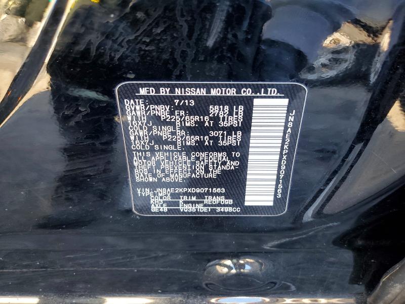 Aukcja sprzedaży 2013 Nissan Quest, vin: JN8AE2KPXD9071563, numer aukcji: 77659605