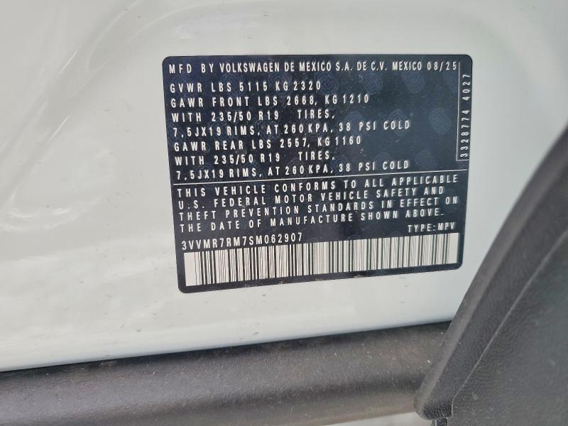 Aukcja sprzedaży 2025 Volkswagen Tiguan, vin: 3VVMR7RM7SM062907, numer aukcji: 75789535
