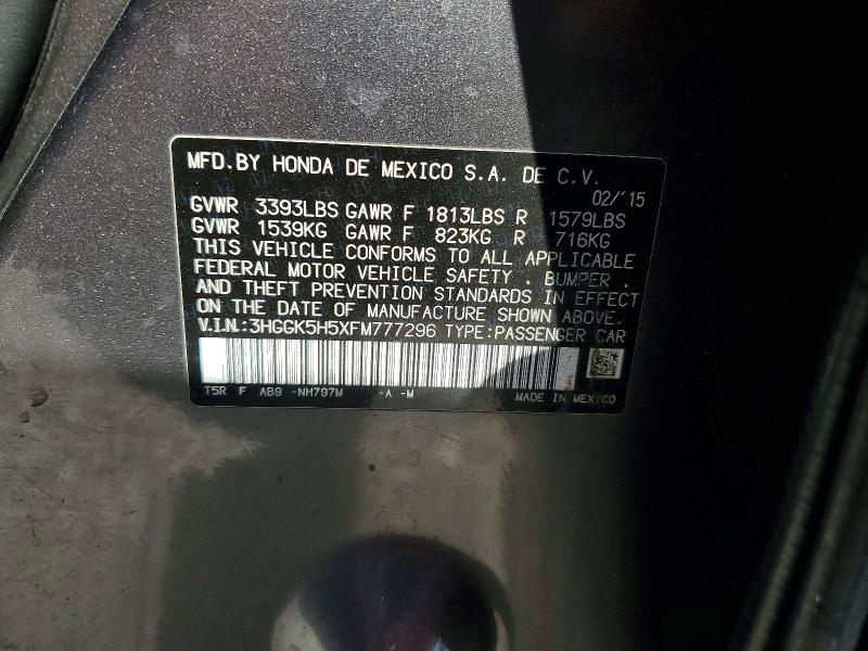 Продажа на аукционе авто 2015 Honda Fit, vin: 3HGGK5H5XFM777296, номер лота: 77579325