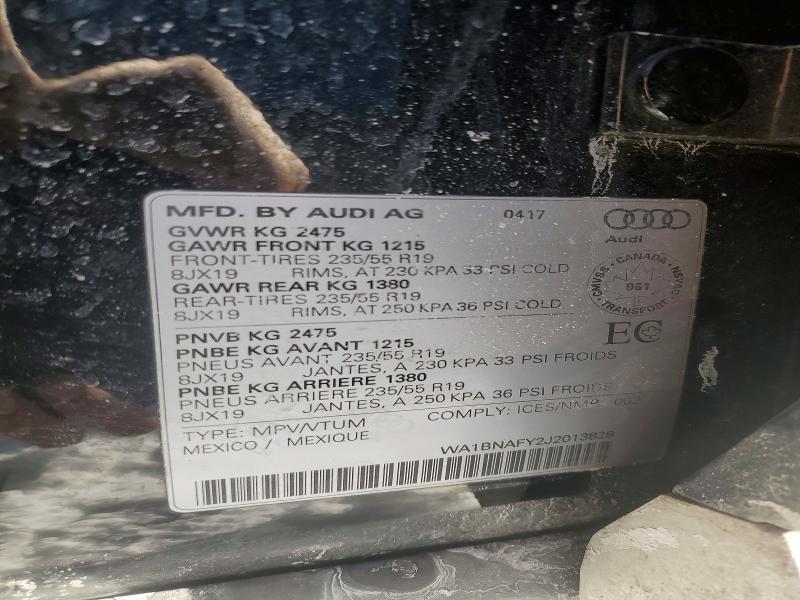 Aukcja sprzedaży 2018 Audi Q5, vin: WA1BNAFY2J2013829, numer aukcji: 76944705