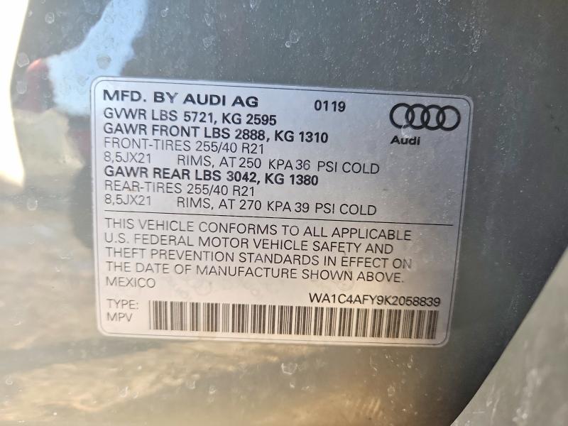 Продажа на аукционе авто 2019 Audi Sq5, vin: WA1C4AFY9K2058839, номер лота: 75794285
