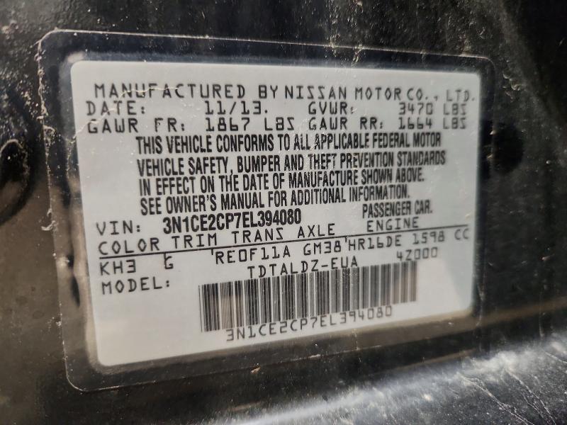 77545335 :رقم المزاد ، 3N1CE2CP7EL394080 vin ، 2014 Nissan Versa Note مزاد بيع