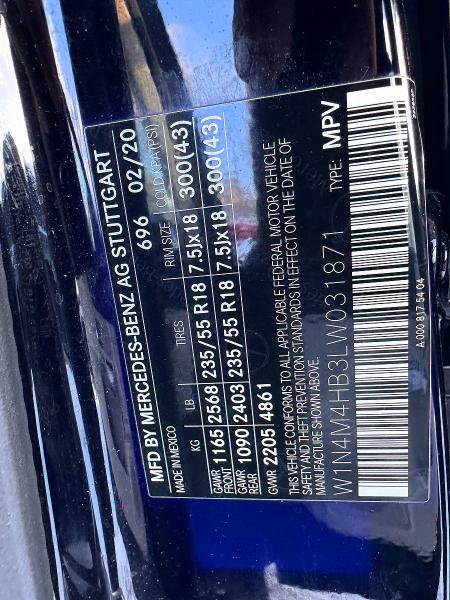 Aukcja sprzedaży 2020 Mercedes-benz Glb, vin: W1N4M4HB3LW031871, numer aukcji: 79105425