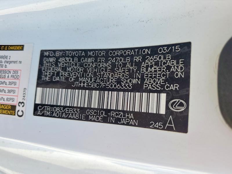Продажа на аукционе авто 2015 Lexus Rc, vin: JTHHE5BC7F5006333, номер лота: 76916215