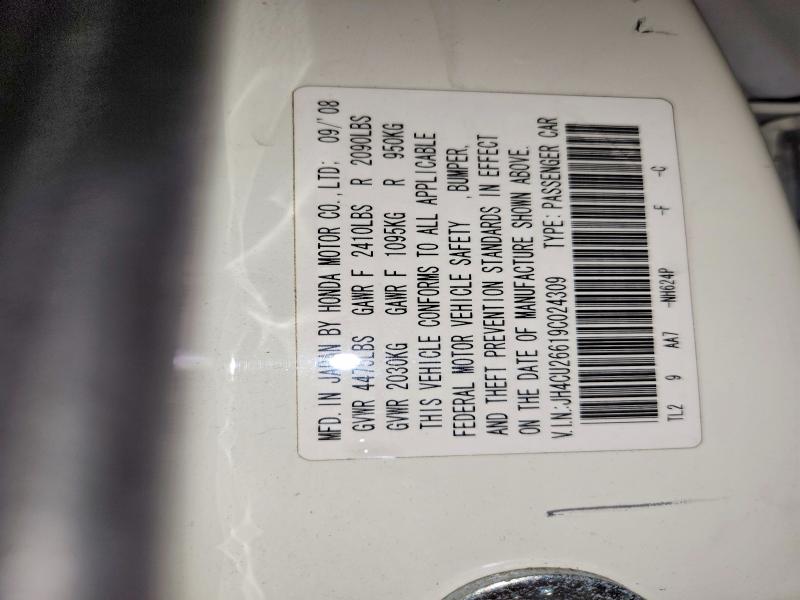 78210195 :رقم المزاد ، JH4CU26619C024309 vin ، 2009 Acura Tsx مزاد بيع