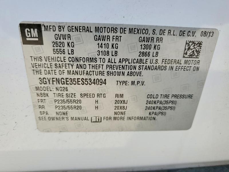 2014 Cadillac Srx მანქანა იყიდება აუქციონზე, vin: 3GYFNGE35ES534094, აუქციონის ნომერი: 79410345