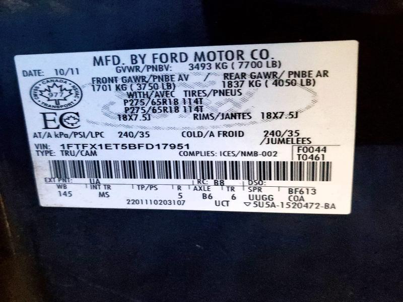Продаж на аукціоні авто 2011 Ford F150, vin: 1FTFX1ET5BFD17951, номер лоту: 76401365