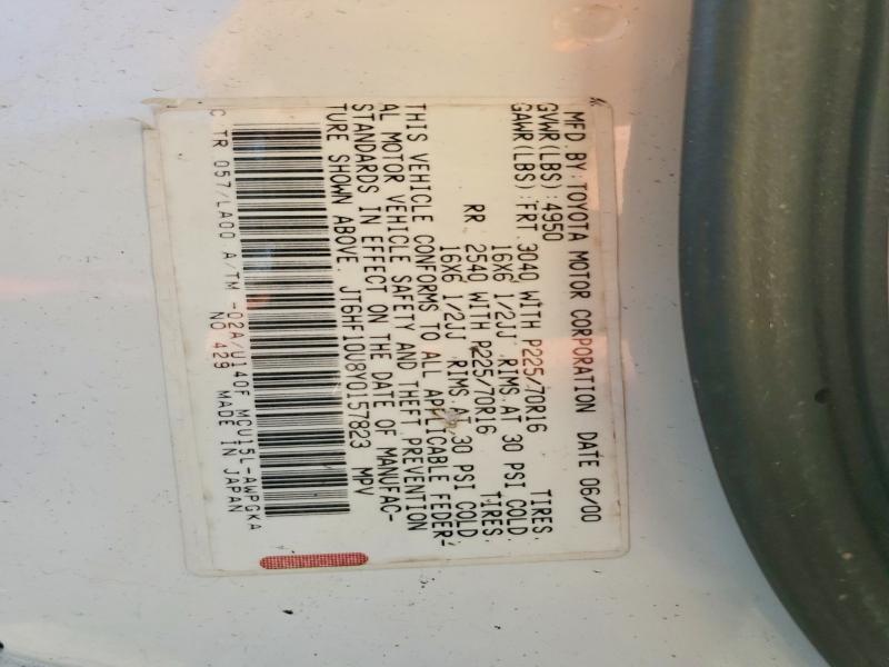2000 Lexus Rx მანქანა იყიდება აუქციონზე, vin: JT6HF10U8Y0157823, აუქციონის ნომერი: 76177645