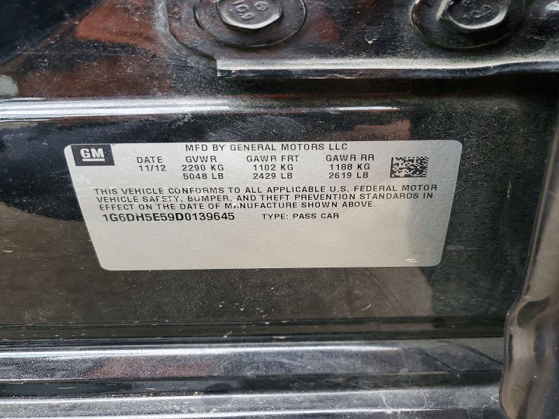 77099845 :رقم المزاد ، 1G6DH5E59D0139645 vin ، 2013 Cadillac Cts مزاد بيع