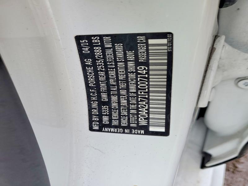 Продажа на аукционе авто 2015 Porsche Panamera, vin: WP0AA2A71FL007149, номер лота: 78450565
