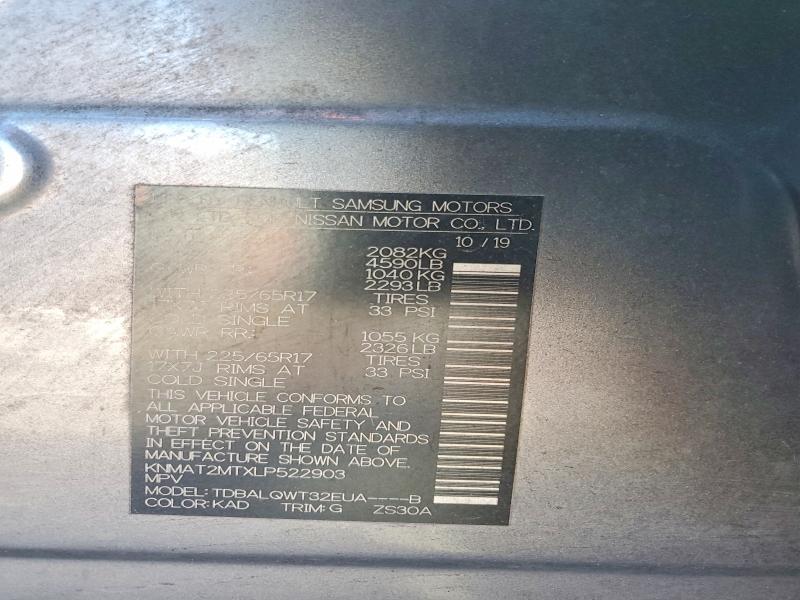 Продажа на аукционе авто 2020 Nissan Rogue, vin: KNMAT2MTXLP522903, номер лота: 75797455