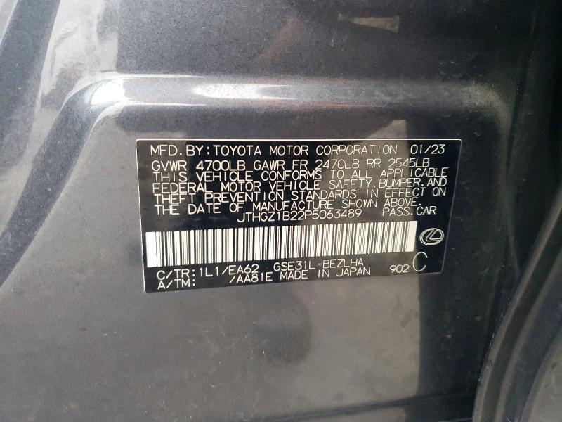76152715 :رقم المزاد ، JTHGZ1B22P5063489 vin ، 2023 Lexus Is 350 مزاد بيع