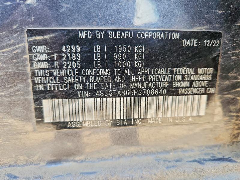 Aukcja sprzedaży 2023 Subaru Impreza, vin: 4S3GTAB65P3708640, numer aukcji: 78763375