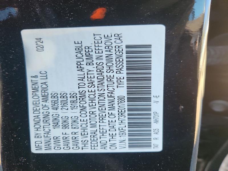 2024 Honda Civic მანქანა იყიდება აუქციონზე, vin: 19XFL1H73RE017680, აუქციონის ნომერი: 78545515