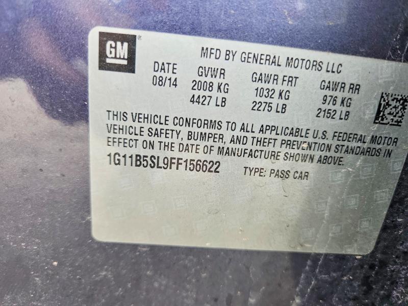 Aukcja sprzedaży 2015 Chevrolet Malibu, vin: 1G11B5SL9FF156622, numer aukcji: 77940315