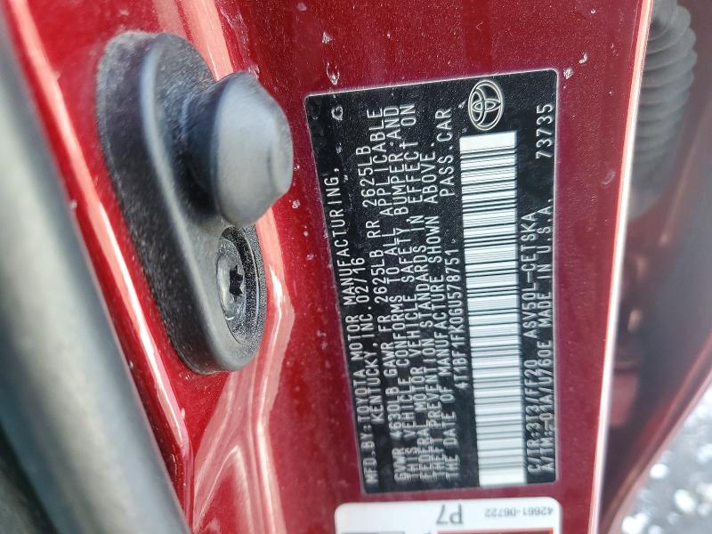 Продаж на аукціоні авто 2016 Toyota Camry, vin: 4T1BF1FK0GU578751, номер лоту: 78680865