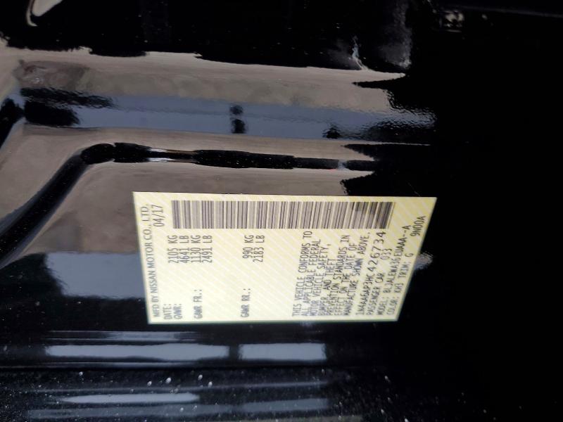 76242395 :رقم المزاد ، 1N4AA6AP3HC426734 vin ، 2017 Nissan Maxima مزاد بيع