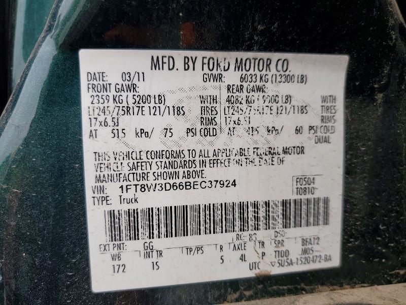 Aukcja sprzedaży 2011 Ford F350, vin: 1FT8W3D66BEC37924, numer aukcji: 75794645