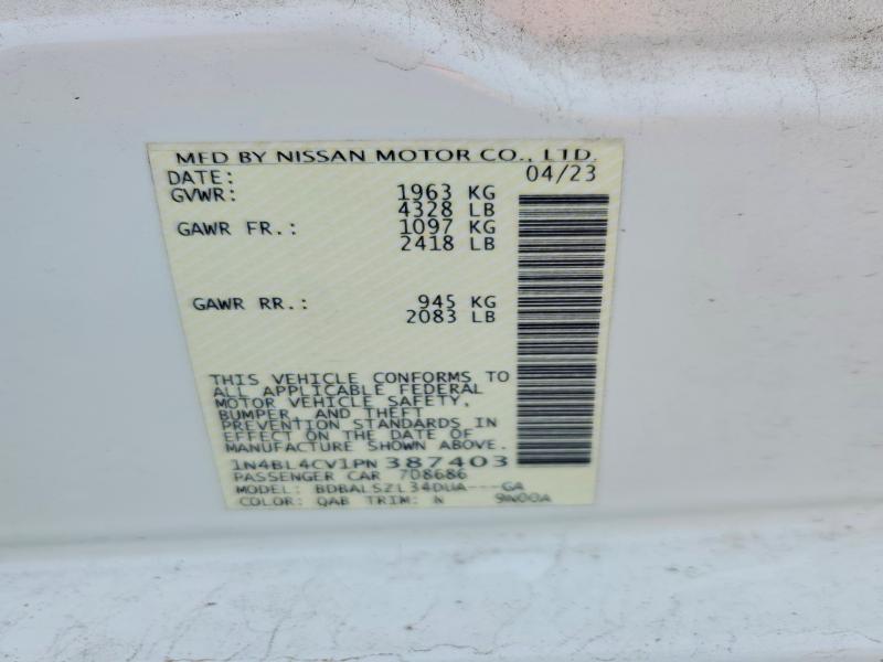 78901205 :رقم المزاد ، 1N4BL4CV1PN387403 vin ، 2023 Nissan Altima مزاد بيع