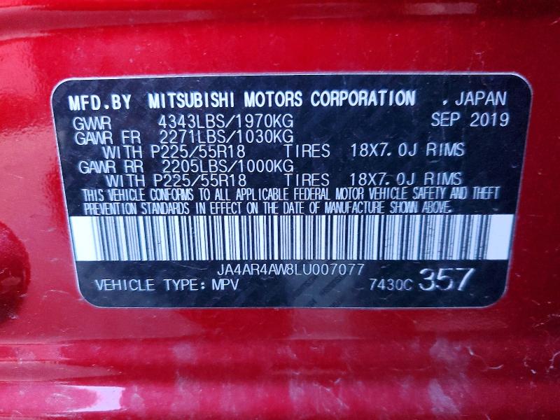 Продаж на аукціоні авто 2020 Mitsubishi Outlander Sport, vin: JA4AR4AW8LU007077, номер лоту: 78098155