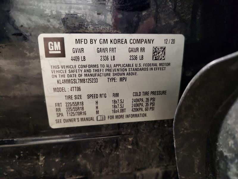 76063005 :رقم المزاد ، KL4MMGSL7MB125233 vin ، 2021 Buick Encore Gx مزاد بيع