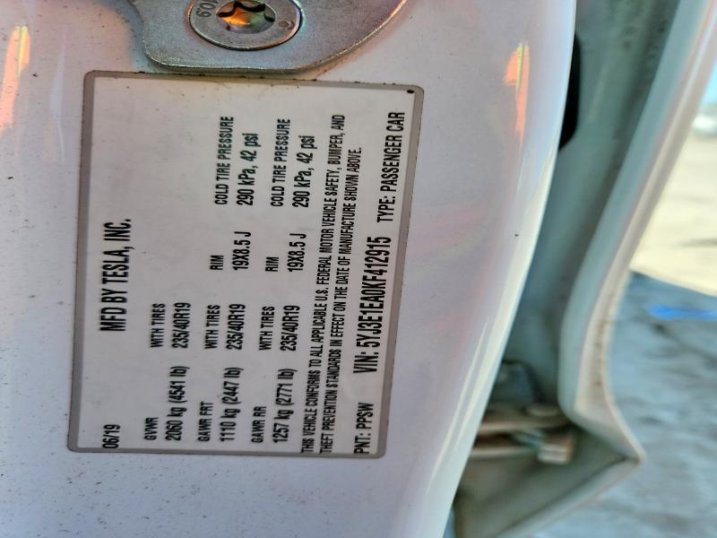 Auction sale of the 2019 Tesla Model 3, vin: 5YJ3E1EA0KF412915, lot number: 78649575