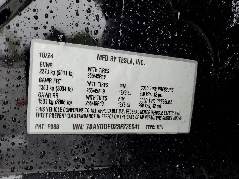 Aukcja sprzedaży 2025 Tesla Model Y, vin: 7SAYGDED2SF235041, numer aukcji: 77595705