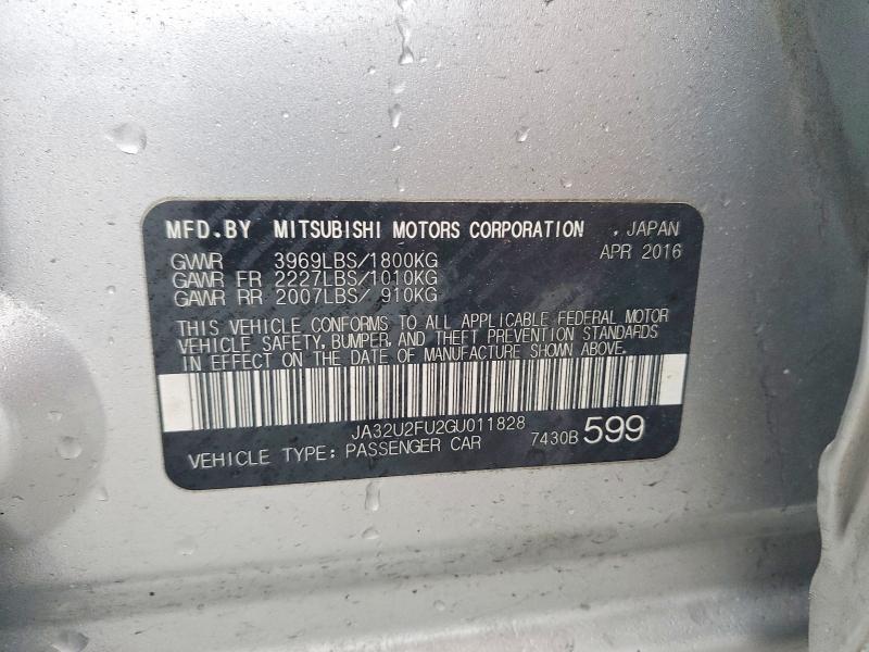 Продаж на аукціоні авто 2016 Mitsubishi Lancer, vin: JA32U2FU2GU011828, номер лоту: 76011085
