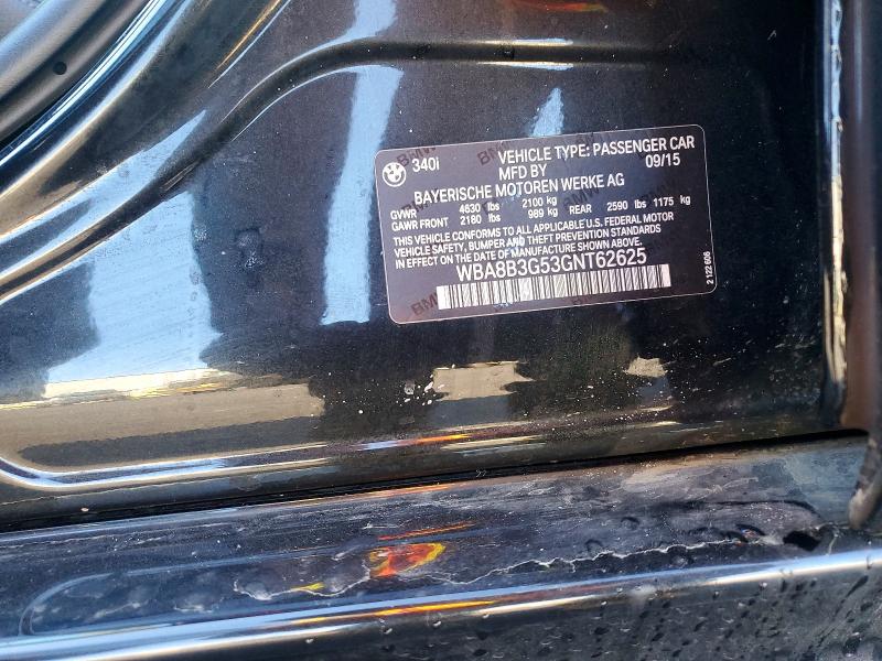 Aukcja sprzedaży 2016 Bmw 340, vin: WBA8B3G53GNT62625, numer aukcji: 77169475
