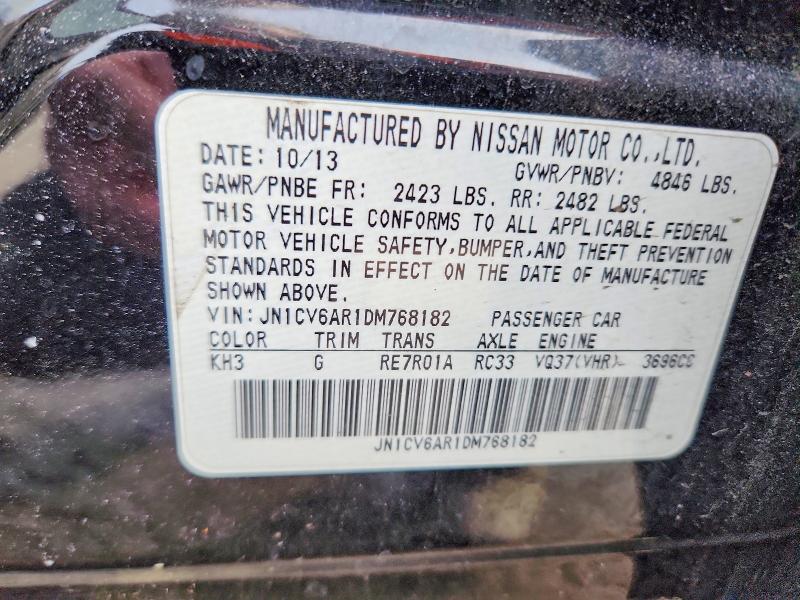 2013 Infiniti G37 მანქანა იყიდება აუქციონზე, vin: JN1CV6AR1DM768182, აუქციონის ნომერი: 76886305