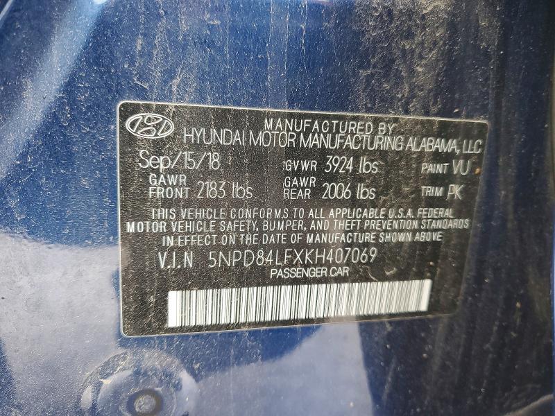 Продажа на аукционе авто 2019 Hyundai Elantra, vin: 5NPD84LFXKH407069, номер лота: 75987985