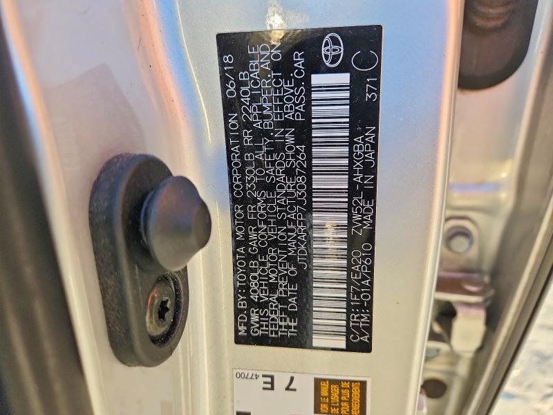 Aukcja sprzedaży 2018 Toyota Prius Prime, vin: JTDKARFP7J3087264, numer aukcji: 76792615