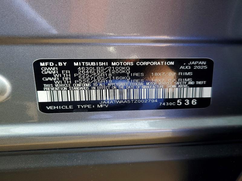 Продаж на аукціоні авто 2026 Mitsubishi Eclipse Cross, vin: JA4ATWAA5TZ002794, номер лоту: 78313185