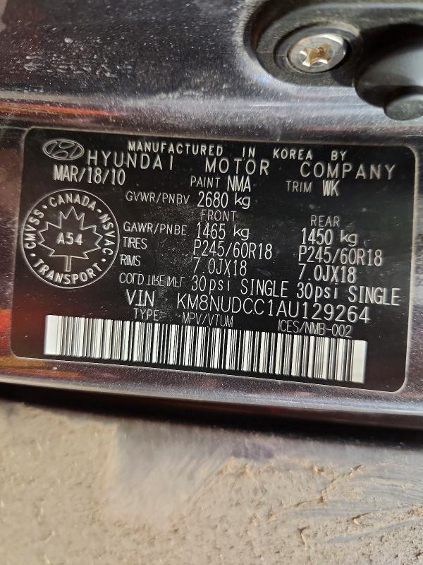 Aukcja sprzedaży 2010 Hyundai Veracruz, vin: KM8NUDCC1AU129264, numer aukcji: 76474335