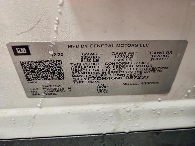 78255225 :رقم المزاد ، 1GYFZDR46MF057233 vin ، 2021 Cadillac Xt4 مزاد بيع
