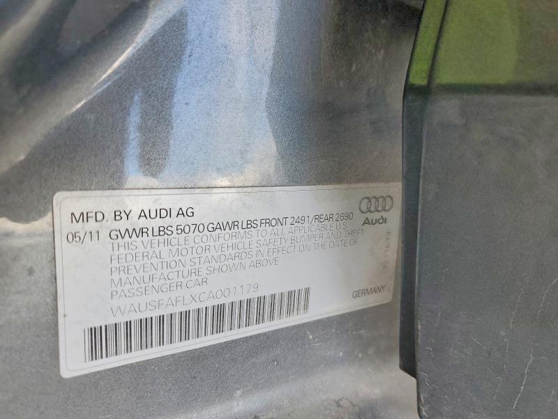 Продажа на аукционе авто 2012 Audi A4, vin: WAUSFAFLXCA001179, номер лота: 76566095