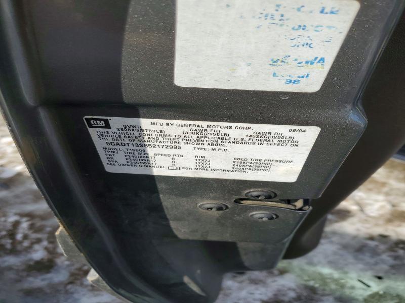2005 Buick Rainier მანქანა იყიდება აუქციონზე, vin: 5GADT13S852172995, აუქციონის ნომერი: 76925775