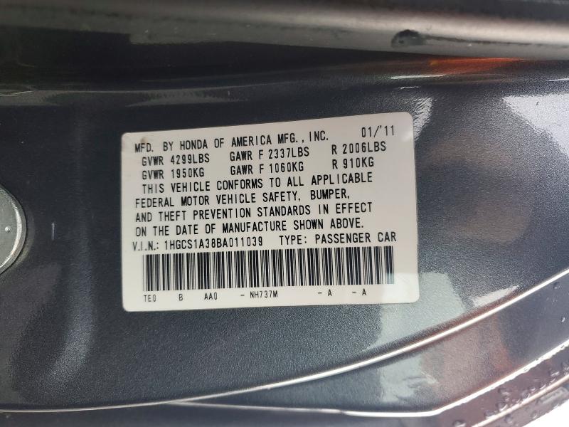 Продаж на аукціоні авто 2011 Honda Accord, vin: 1HGCS1A38BA011039, номер лоту: 78265845