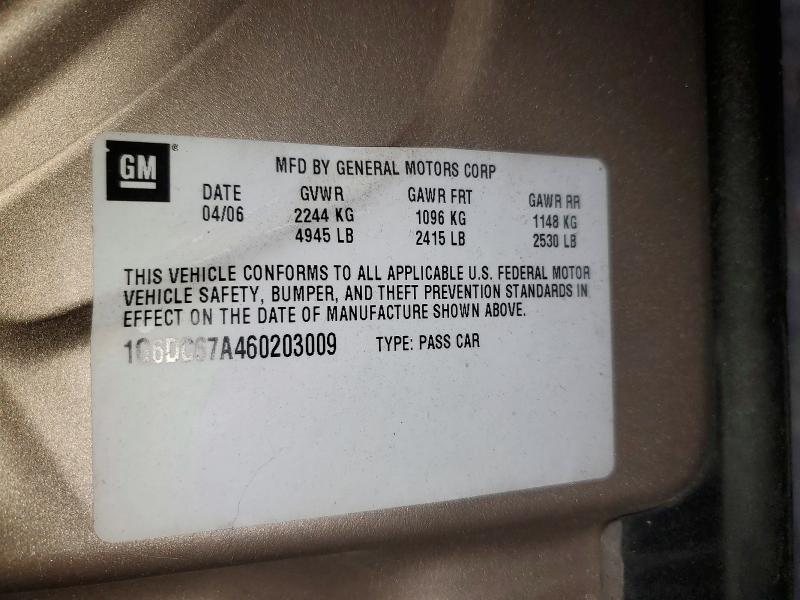 78351765 :رقم المزاد ، 1G6DC67A460203009 vin ، 2006 Cadillac Sts مزاد بيع