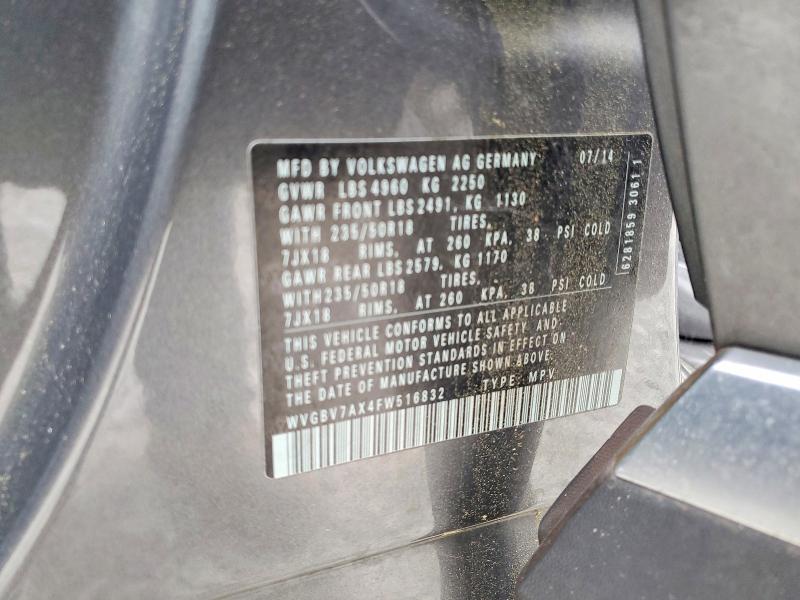 Продаж на аукціоні авто 2015 Volkswagen Tiguan, vin: WVGBV7AX4FW516832, номер лоту: 78082515