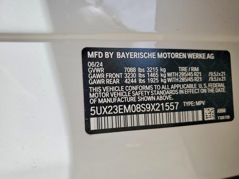 78085615 :رقم المزاد ، 5UX23EM08S9X21557 vin ، 2025 Bmw X7 مزاد بيع
