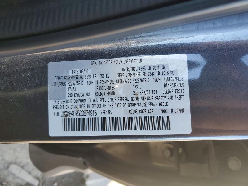 Продажа на аукционе авто 2016 Mazda Cx-5, vin: JM3KE4CY5G0874915, номер лота: 78489485