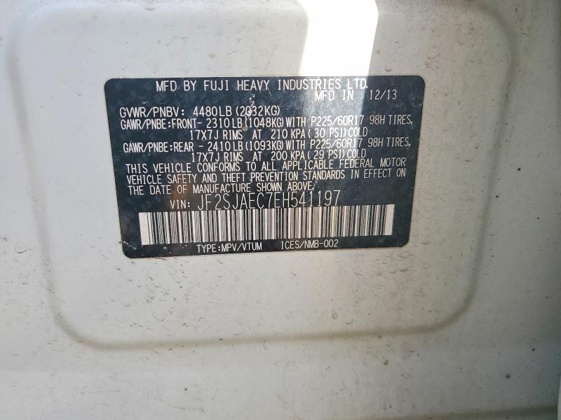 76508105 :رقم المزاد ، JF2SJAEC7EH541197 vin ، 2014 Subaru Forester مزاد بيع