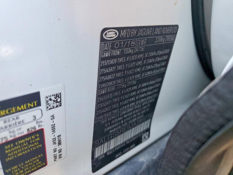 Aukcja sprzedaży 2018 Land Rover Range Rover, vin: SALGS5RE9JA389018, numer aukcji: 77833825