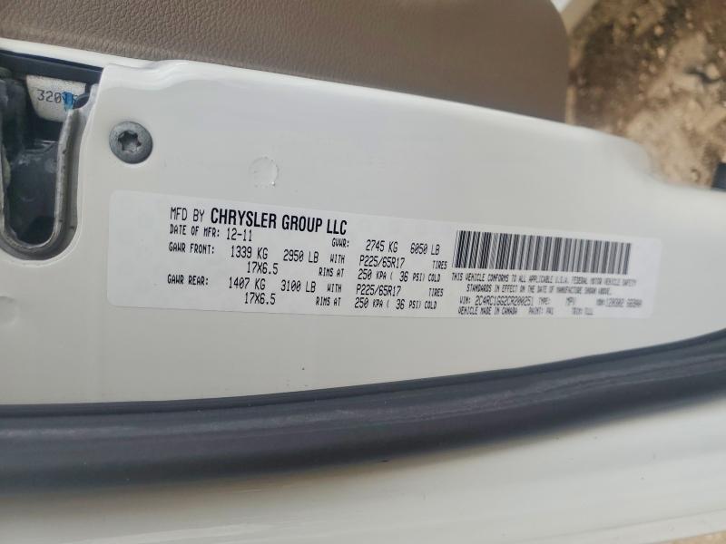 2012 Chrysler Town & Country მანქანა იყიდება აუქციონზე, vin: 2C4RC1GG2CR200251, აუქციონის ნომერი: 79220545