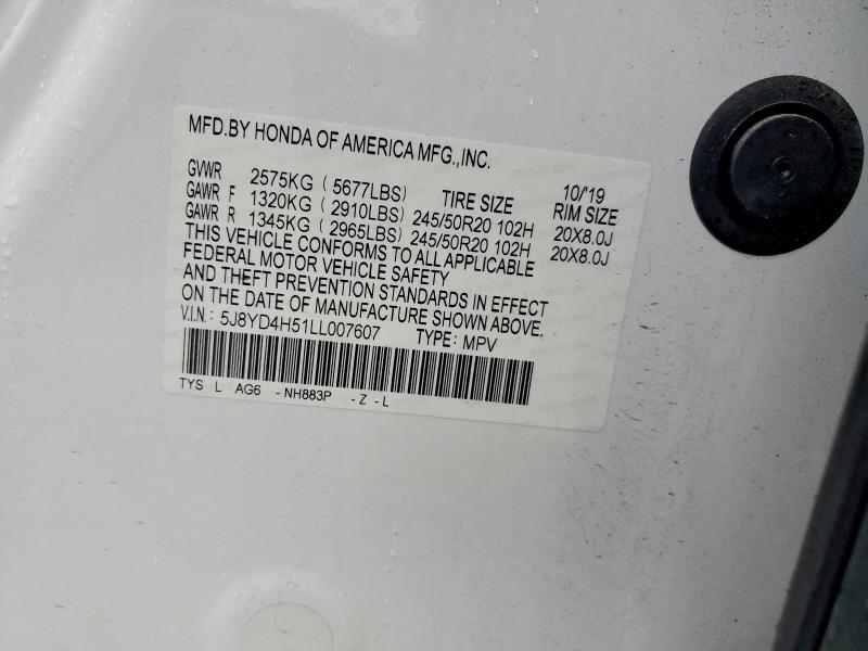 Продажа на аукционе авто 2020 Acura Mdx, vin: 5J8YD4H51LL007607, номер лота: 77704325