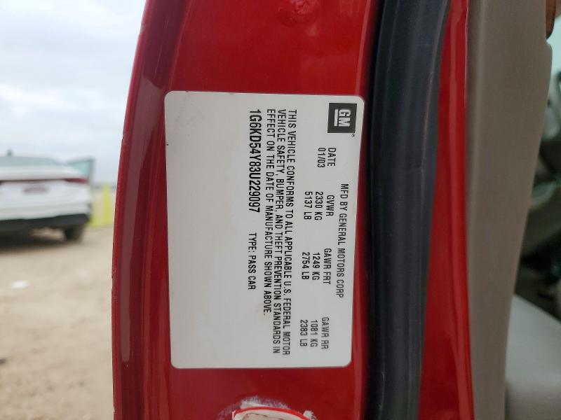 77412815 :رقم المزاد ، 1G6KD54Y83U229097 vin ، 2003 Cadillac Deville مزاد بيع
