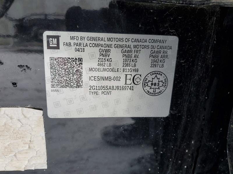 Aukcja sprzedaży 2018 Chevrolet Impala, vin: 2G1105SA8J9169741, numer aukcji: 78486755