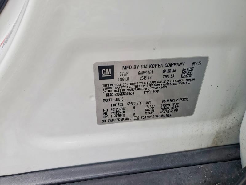 Aukcja sprzedaży 2019 Buick Encore, vin: KL4CJESB7KB944658, numer aukcji: 76901965